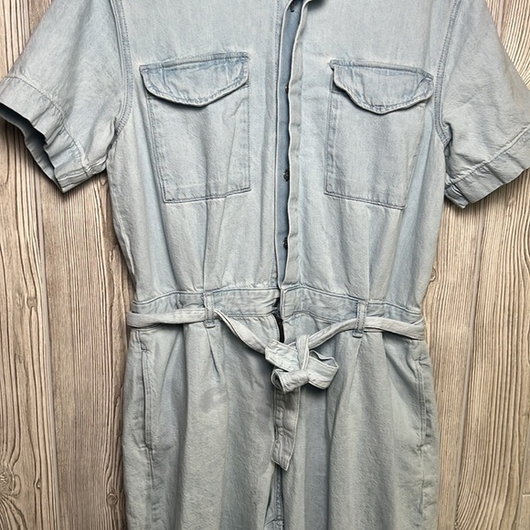 Rag & Bone Denim Jumpsuit Light Wash Belted Size Large - Picture 5 of 13